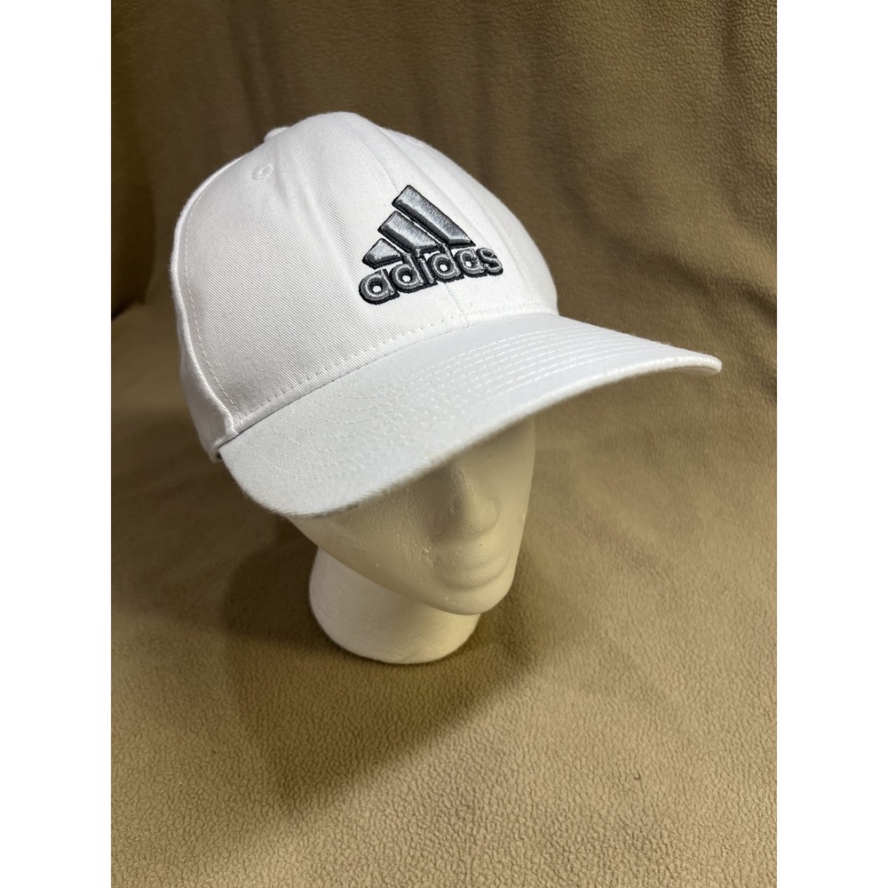 Adidas White Baseball Cap Embroidered Logo Snapback Sports Hat Adjustable